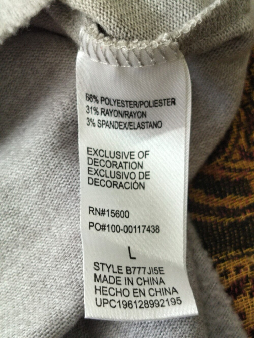 Democracy Women's L Gray V-Neck Sweater Crochet Lace Sleeve Medallion Size - Picture 3 of 8